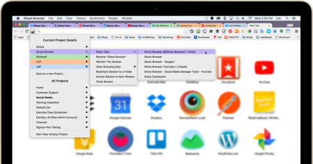 Con Ghost Browser puedes tener sesiones diferentes por pestaña para usar varias cuentas de un mismo sitio a la vez