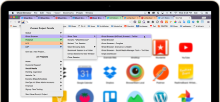 Con Ghost Browser puedes tener sesiones diferentes por pestaña para usar varias cuentas de un mismo sitio a la vez