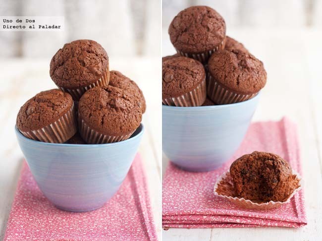 Receta de muffins de chocolate y nueces