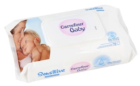 Carrefour retira tres lotes de sus toallitas 'Baby Sensitive' por la presencia de una bacteria