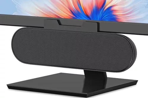 ZETIY Monitor de Altavoz para PC, USB Portátil Mini Barra de Sonido, Altavoz Ordenador USB Barra para Ordenador Portátil, Ordenador de Sobremesa – Plug and Play （Negro）