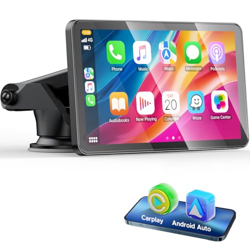 LAMTTO Pantalla Inalámbrica Carplay para Coche con Carplay y Android Auto Inalámbrico 7 Pulgadas 