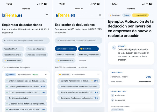 Las deducciones de la Renta 2025 son un lío. Este buscador gratis para ...