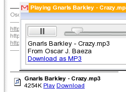 Gmail reproduce MP3