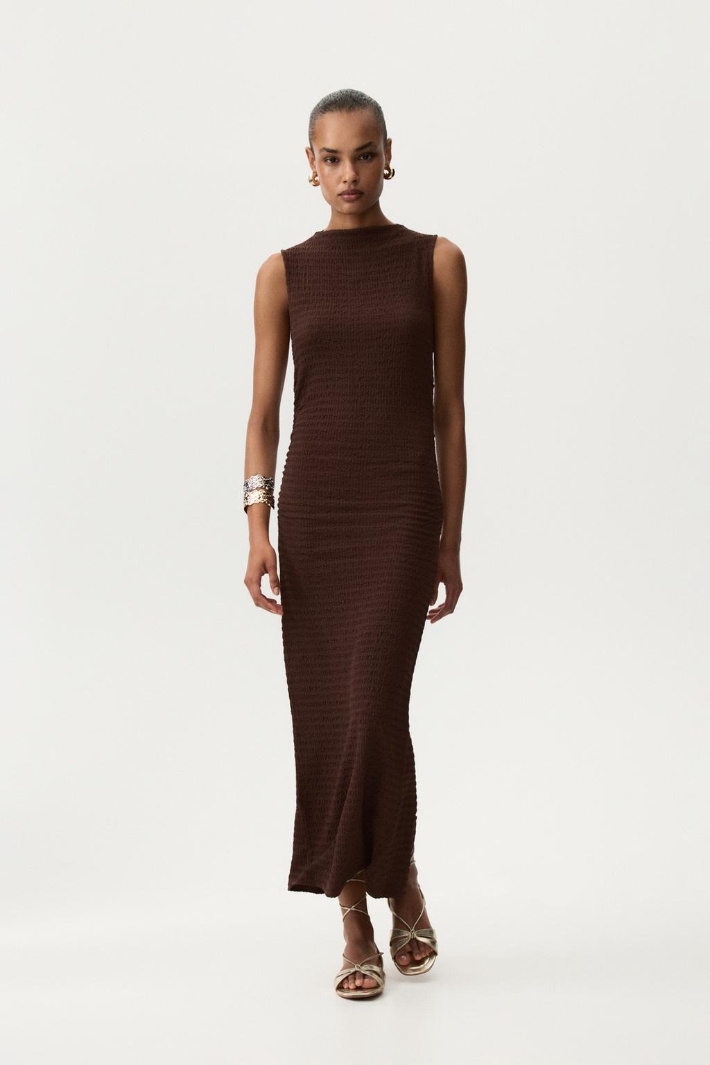 Vestido midi textura