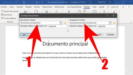 Pantalla Combinar Documentos