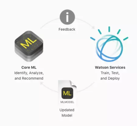 IBM Watson を使用したコア ML ワークフロー