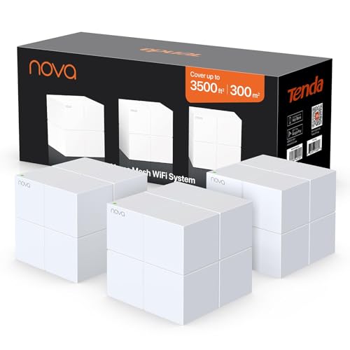 Tenda Nova MW6 Mesh Router Sistema WiFi de Red en Malla (Dual Band hasta 500 metros, Mu-MIMO, 2 Puertos Gigabit, Plug and Play, Funciona con Alexa, sustituye tu Repetidor de Red Tradicional) Pack 3
