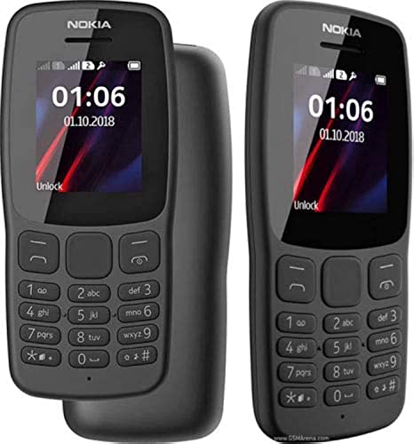 Nokia 106 for All Operators 4GB Dual SIM 2018 Dark Gray with LED Flashlight - FM Radio - Big Button Phone