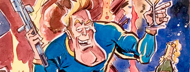 Hoy muy pocos se atreverían a publicar un juego como este, pero los 80 en España eran el escenario perfecto para un héroe de serie B, bebedor y mujeriego 