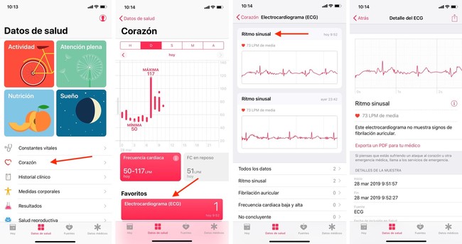 Cómo exportar en formato PDF tus pruebas ECG del Apple Watch Series 4