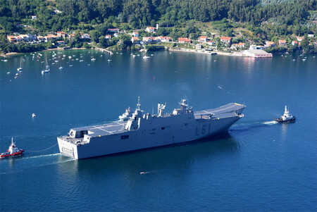 Spanish Ship Juan Carlos I Entering Ferrol