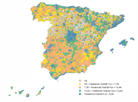 La CMT publica el "Informe de seguimiento geográfico de banda ancha en España"