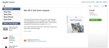 Apple vuelve a poner a la venta OS X Snow Leopard en la Apple Store Online de Estados Unidos