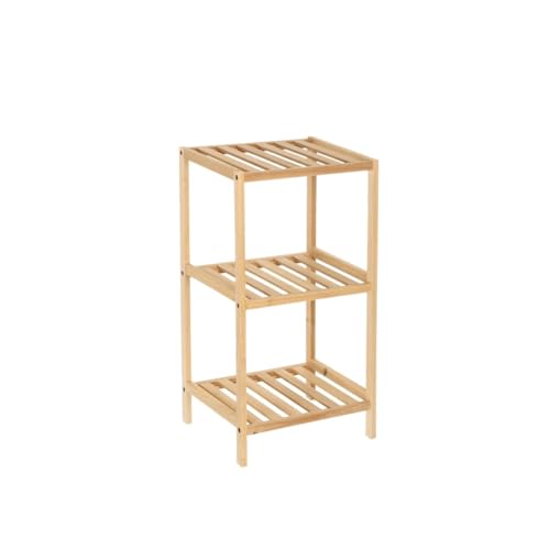 CASASELECCION Estantería con 3 estantes de Madera de Abeto Natural de 35x30x70 cm, Estante Decorativo para almacenaje en Bao, Cocina, salón, Dormitorio, Estilo rústico y Moderno