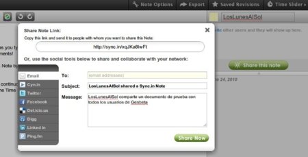 Sync.in editor de texto online para colaborar en tiempo real