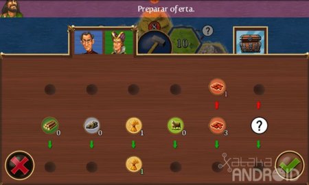 Catan: Menú de trueques de materias primas