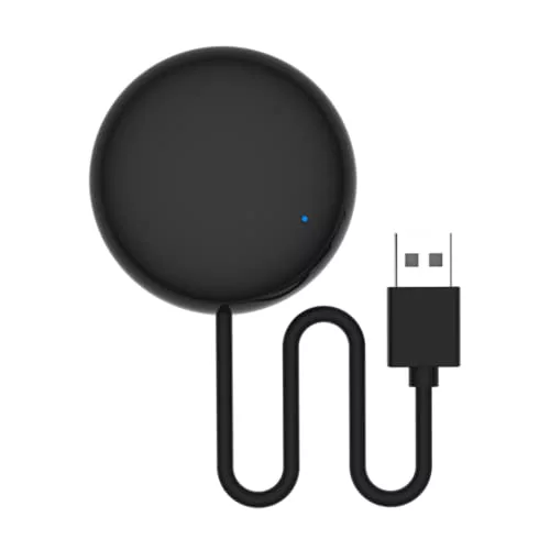 Tuya ユニバーサル小型 WiFi リモコン、1 メートルの赤外線ケーブル付き。スマートホーム IR リモコン。アレクサ、グーグルホーム、スマートライフ。コントロールテレビ、エアコン…ブラック