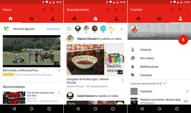 YouTube para Android: así es la nueva interfaz que ya ha comenzado a ...