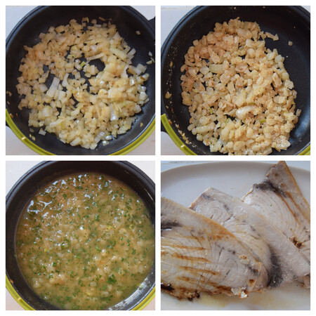 Emperador en salsa verde paso a paso