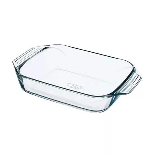 Pyrex - Irresistible - Plato Rectangular de Vidrio para Hornear, Transparente, 31 x 20 cm
