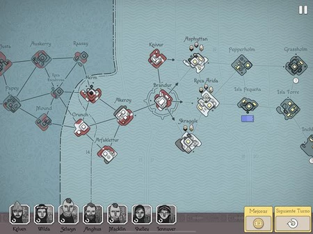 国境に到達するまでに、次から次へと島を守りながら地図を進めなければなりません。