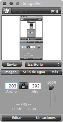 ImageWell v3.2 soporta flickr e ImageShack