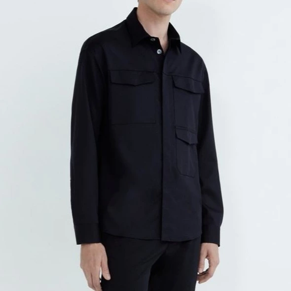 Emporio Armani Camisa de hombre manga larga en raso ligero
