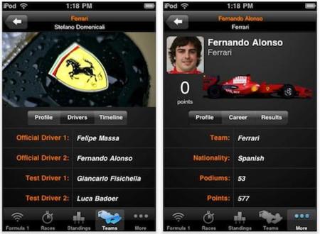 Sigue el campeonato de Formula 1 directamente desde tu iPhone o iPod touch
