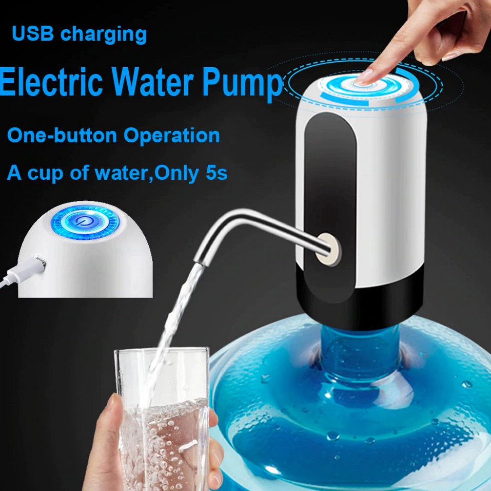 Dispensador de Agua Eléctrico Automático Bomba de Agua Portátil con Carga USB para Garrafa Botella Bebida Interruptor con Botón