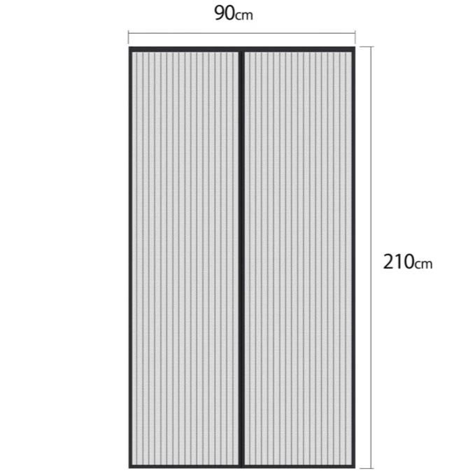 MYCARBON Mosquitera Puerta Magnetica Corredera Cortina (90x210, Negro)