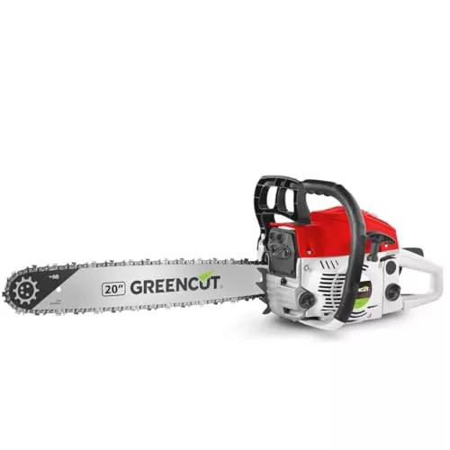 Greencut GS620X - Motosierra gasolina 2 tiempos 62cc 3,8hp, espada 20», cadena 76 dientes, manillar ergonómico