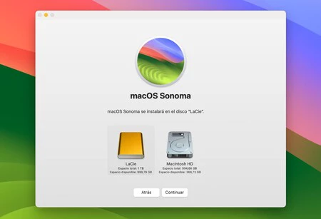 Selecciona el disco duro de instalación de macOS