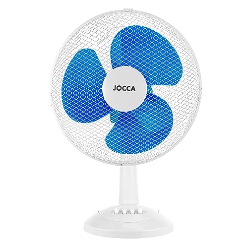 Jocca - Ventilador de Sobremesa 30 cm | 3 Velocidades | Oscilación | Cabezal Reclinable | 3 Aspas Aerodinámicas | Bajo Consumo 40W | Diseño Compacto y Silencioso