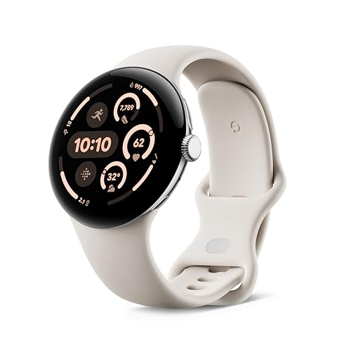 Google Pixel Watch 3 (45 mm) - Caja en Color Plata Pulida - Correa en Color Porcelana - Wi-Fi