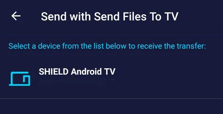 Select Android TV on your mobile