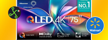 Aurrera remata esta enorme pantalla 4K Hisense: 75 pulgadas, panel QLED y más de 9,000 pesos de descuento 