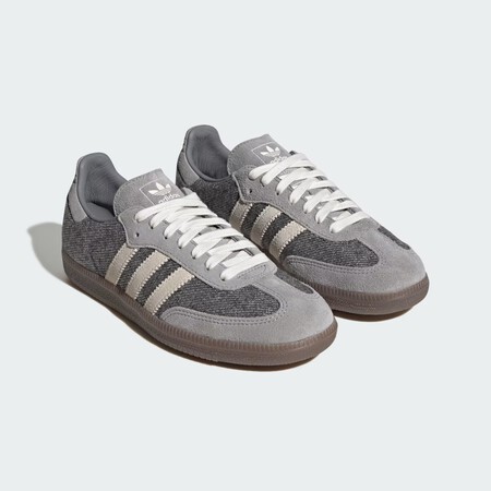 Nuevas Zapatillas Adidas Samba Invierno Calentitas Tejido Piel Punto Suaves Gris Oficina Tendencia Frio