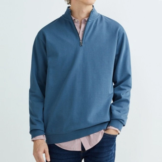 Unit Sudadera de hombre lisa cuello perkins media cremallera