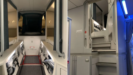 Espaço secreto dentro do avião.