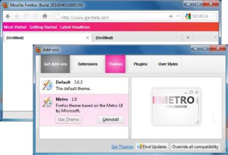 Viste a tu Firefox con Metro, la interfaz de Windows Phone 7