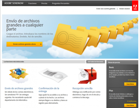 Adobe SendNow, envía archivos grandes a varias personas