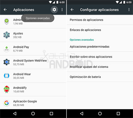 Configurar aplicaciones