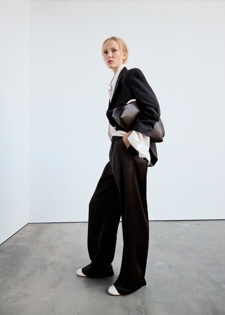 Pantalon Satinado Mango Bonito Elegante Tendencia Otono 2026 Amplio Cintura Elastica Comodo