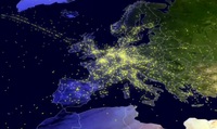El tráfico aéreo europeo de un día, visto en menos de tres minutos 