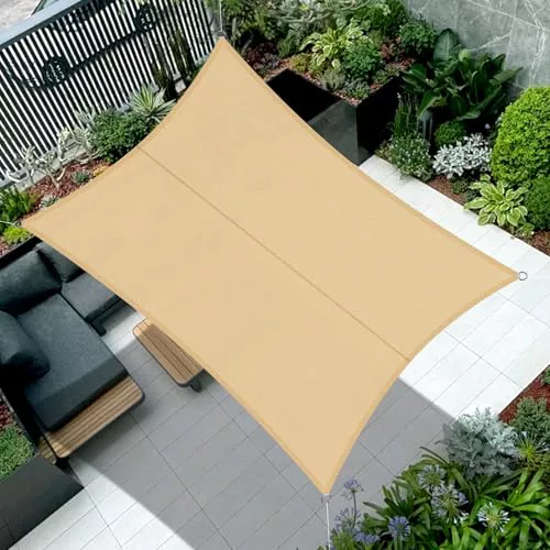 Cool Area Toldo Vela de Sombra Impermeable Rectangular 4x5m Protección UV PES 