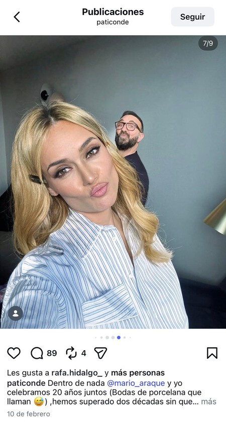 La actriz junto a Mario Araque