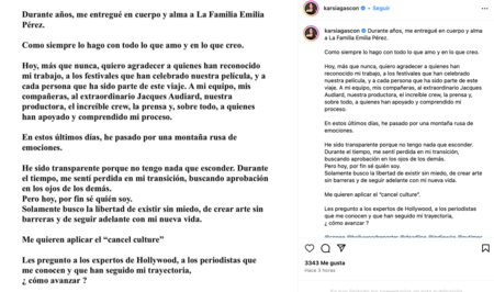 Kara Sofía Gascón en Instagram