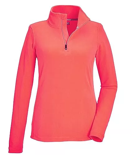 killtec Ksw 101 Wmn FLC Shrt Camisa de Forro Polar con Cuello Alto y Cremallera, Naranja, 52 para Mujer