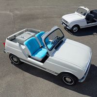 Este Renault e-Plein Air es un coche eléctrico de aspecto retro, en homenaje al mítico "cuatro latas" playero